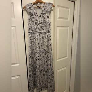 The Banana Republic Floral Ruffle-Vee Maxi Dress